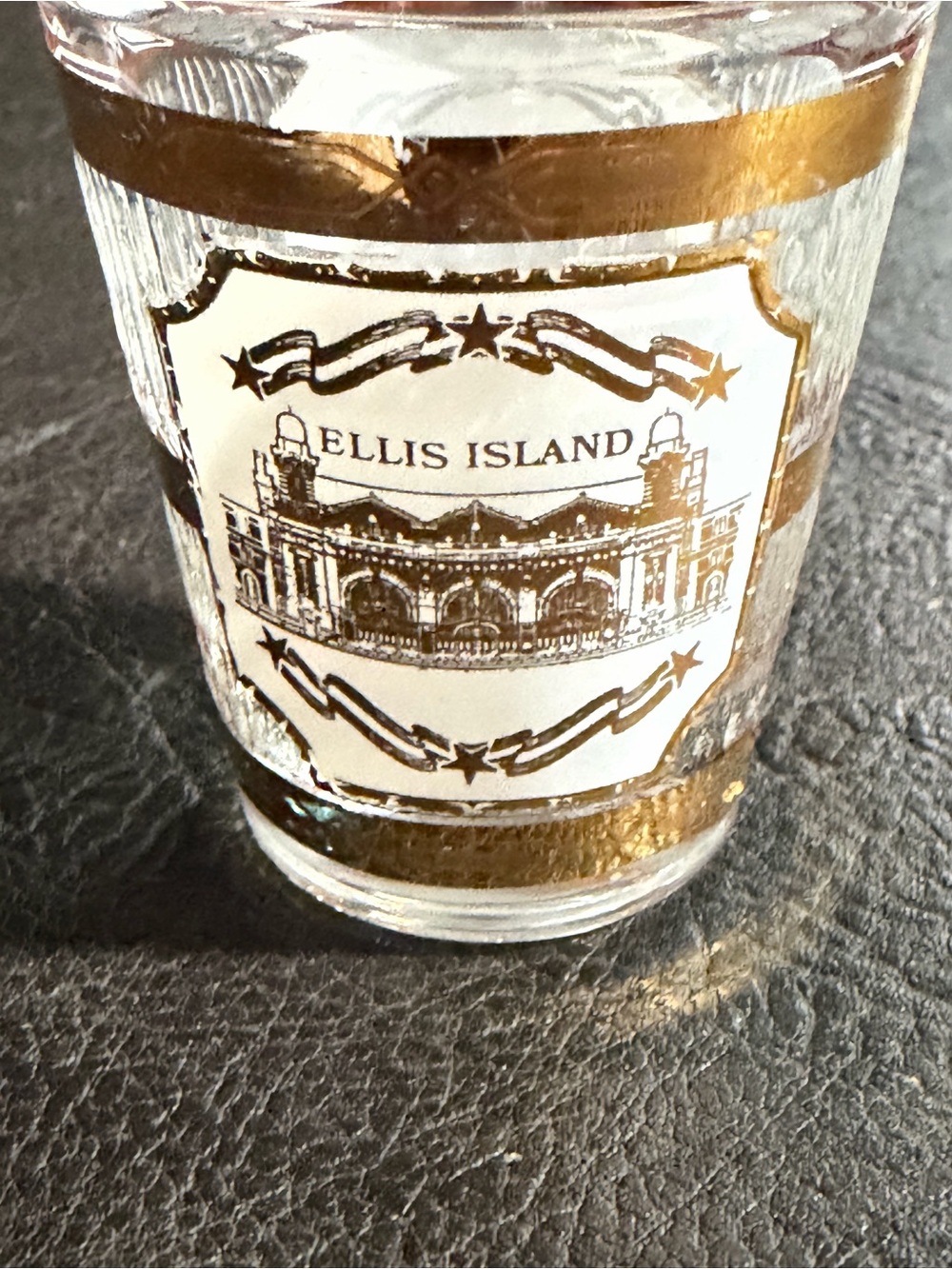 Ellis Island Gold Trim-shot Glass
